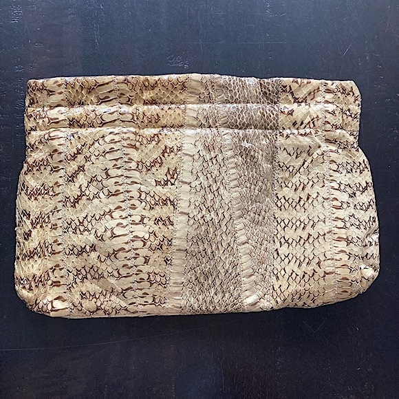 VINTAGE Snakeskin Clutch Handbag - Picture 4 of 12